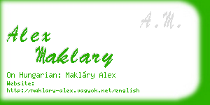 alex maklary business card