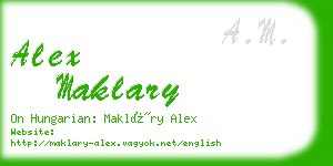 alex maklary business card